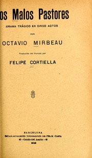 Cover of: Los malos pastores by Octave Mirbeau