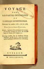 Cover of: Voyage dans les parties intérieures de l'Amérique septentrionale: pendant les années 1766, 1767 & 1768