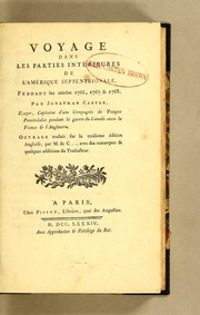 Cover of: Voyage dans les parties intérieures de l'Amérique Septentrionale by Jonathan Carver