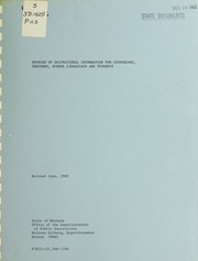 Cover of: Sources of occupational information for counselors, teachers, school librarians and students. by Montana. Office of the Superintendent of Public Instruction.