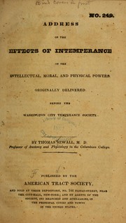 Cover of: Address on the effects of intemperance on the intellectual