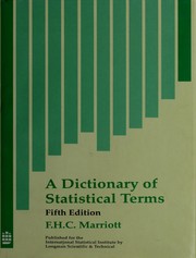 A dictionary of statistical terms by F. H. C. Marriott