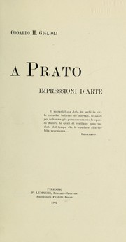 Cover of: A Prato: impressioni d'arte