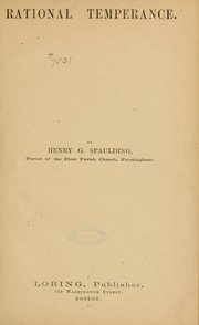 Cover of: Rational temperance by H. G. Spaulding