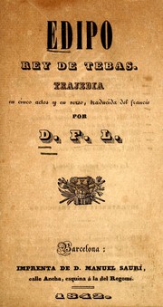 Cover of: Edipo, rey de Tebas: trajedia en cinco actos y en verso