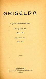 Cover of: Griselda: llegenda lírica en tres actes