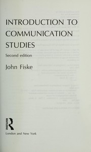 Cover of: Introduction to communication studies