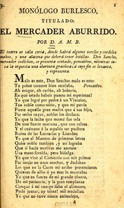 Monólogo burlesco titulado El mercader aburrido by A. M. B.