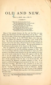 Cover of: Old and new: May, 1870