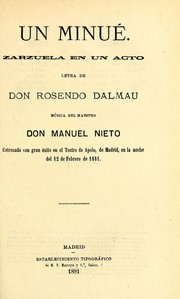 Cover of: Un minué by Manuel Nieto