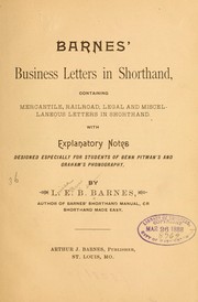 Cover of: Barnes' business letters in shorthand ...