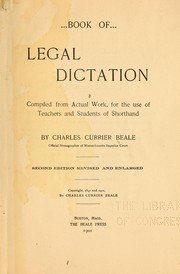 Cover of: Book of legal dictation