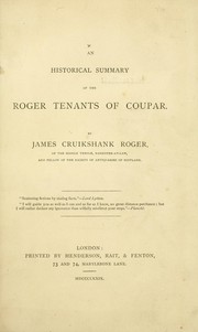 Cover of: An historical summary of the Roger Tenants of Coupar