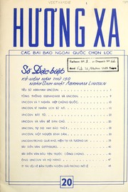 Cover of: Hương xa: các bài báo ngoại quốc chọn lọc : Số đặc-biệt, Kỷ-niệm năm thứ 150 ngày sinh-nhật Abraham Lincoln