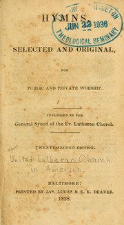 Cover of: Hymns, selected and original, for public and private worship