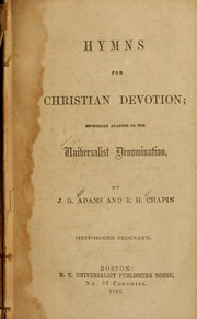 Cover of: Hymns for Christian devotion: especially adapted to the Universalist denomination