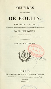 Cover of: Oeuvres complètes