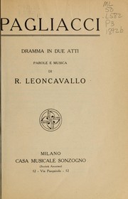 Cover of: Pagliacci: dramma in due atti : parole e musica