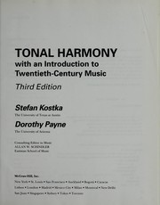 Cover of: Tonal harmony, with an introduction to twentieth-century music by Stefan Kostka