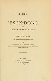 Cover of: Étude sur les ex-dono et dédicaces autographes