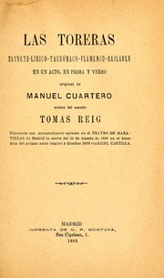 Cover of: Las toreras: sainete-lírico-taurómaco-flamenco-bailable en un acto, en prosa y verso