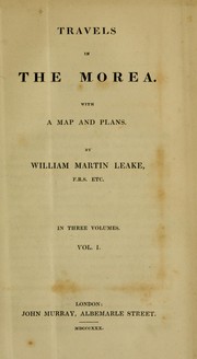 Cover of: Travels in the Morea.: With a map and plans.