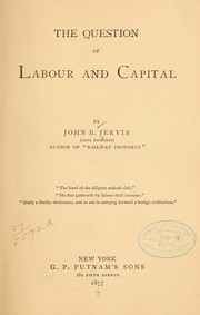 Cover of: The question of labour and capital