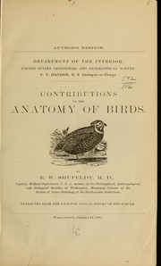 Cover of: Contributions to the anatomy of birds