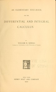 Cover of: An elementary text-book on the differential and integral calculus.