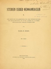 Cover of: Studien ueber Oedogoniaceen by Karl Engelbrecht Hirn