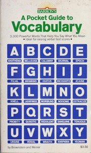 Cover of: A pocket guide to vocabulary by Brownstein, Samuel C.