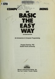 Cover of: Computer programming in BASIC the easy way by Douglas Downing