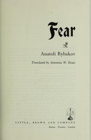 Cover of: Fear