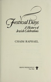 Cover of: Festival days by Chaim Raphael