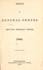 Cover of: Index of general orders