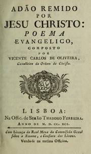 Cover of: Adão remido por Jesu Christo by Vicente Carlos de Oliveira, Vicente Carlos de Oliveira