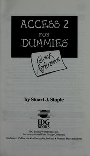 Cover of: Access 2 for dummies by Stuart J. Stuple