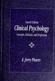 Cover of: Clinical psychology by E. Jerry Phares, Timothy J. Trull, E. Jerry Phares