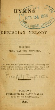 Cover of: Hymns for Christian melody: selected from various authors