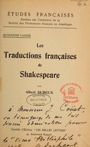 Cover of: Les traductions françaises de Shakespeare