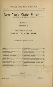 Cover of: Catalogue of the fishes of New York.
