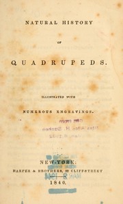 Cover of: Natural history of quadrupeds by James Rennie