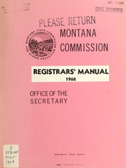 Cover of: Registrar's manual, 1968 by Montana. Commission for the Higher Education Facilities Act of 1963