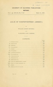 Cover of: Algae of Northwestern America.