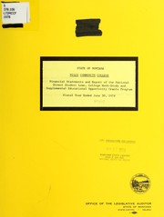 Cover of: Miles Community College financial statements and report of the National Direct Student Loan, College Work-study and supplemental educational opportunity grants programs: fiscal year ended June 30, 1978