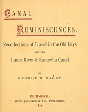 Canal reminiscences by George William Bagby