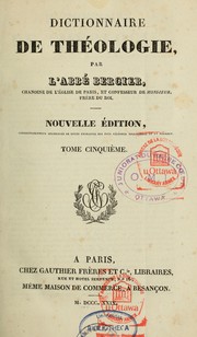 Cover of: Dictionnaire de thڳeologie by Nicolas Sylvestre Bergier