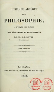 Cover of: Histoire abrڳegڳee de la philosophie: ڲa l'usage des sڳeminaires et des collڲeges