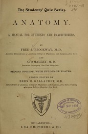 Cover of: Anatomy: A manual for students and practitioners