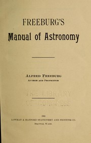 Freeburg's manual of astronomy by Alfred Freeburg